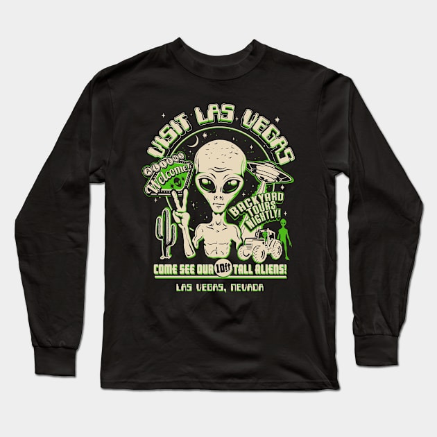 Vegas UFO Aliens Sighting Long Sleeve T-Shirt by DeepFriedArt